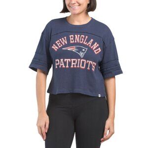 NWT Women's '47 New England Patriots Navy Cropped Tee Size Large